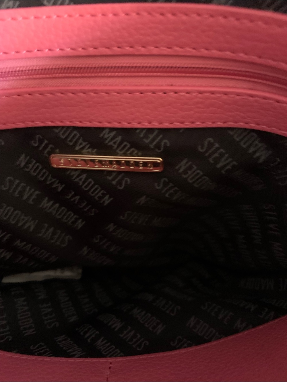 Steve Madden Raspberry Pink Logo-Embossed Clutch - Picture 5 of 6